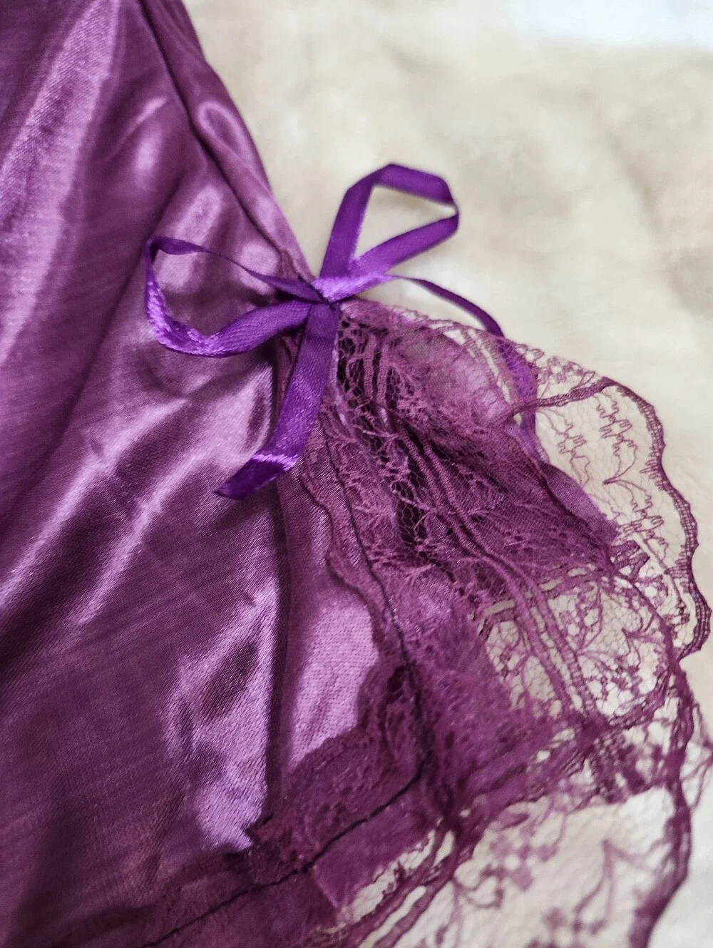 NWOT Purple Sheer Lace Sexy Lingerie Night Gown Sleep - Picture 2 of 2